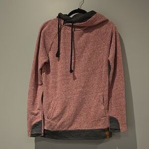 Pink and Gray Hooded Sweatshirt